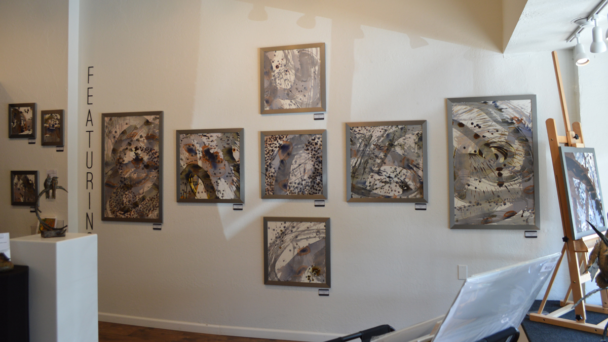 "Abstract Expressions", paintings by Lynda Hoffman-Snodgrass on display at Art & Soul Ashland Gallery for the month of June 2023